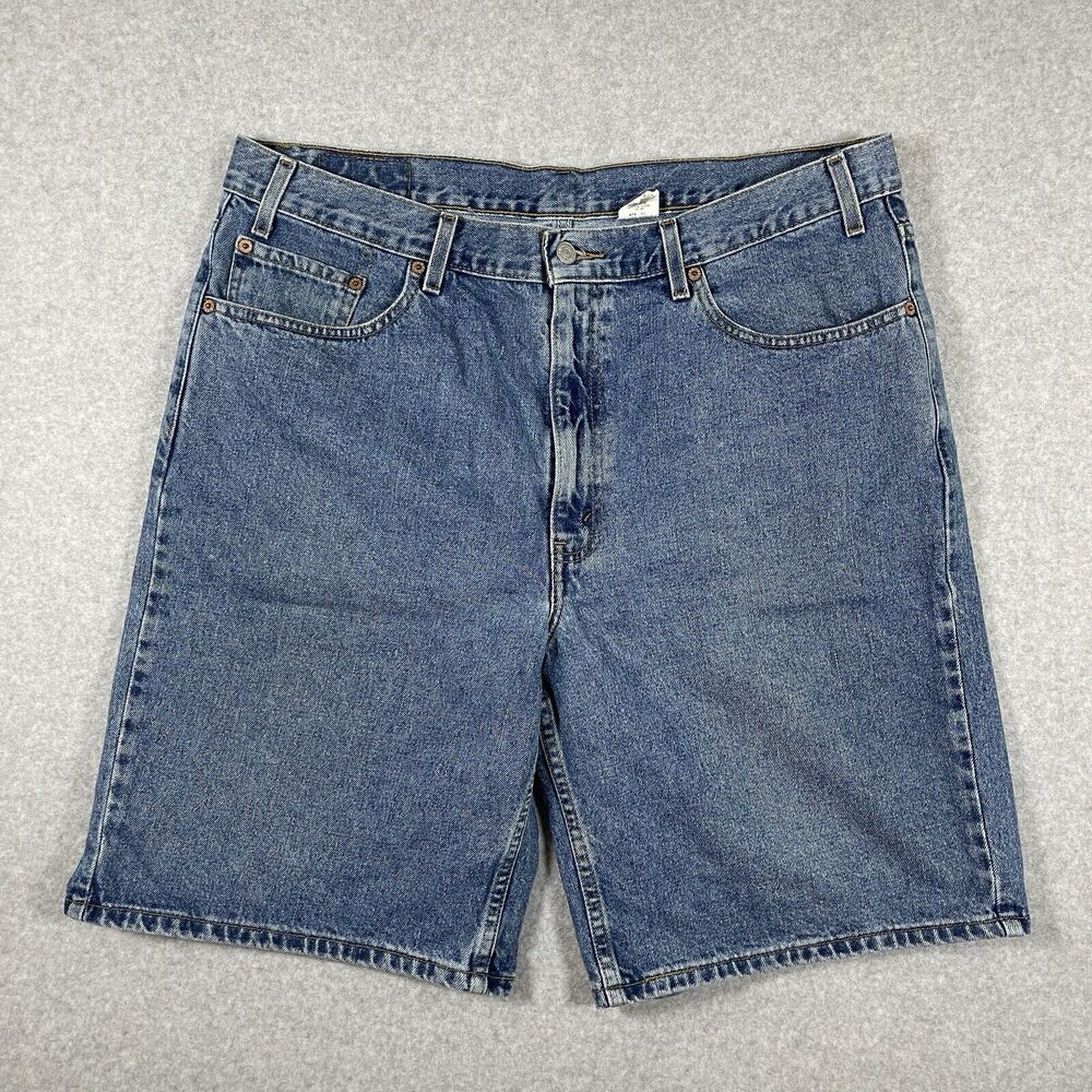 Levis 550 Shorts Mens 40 Vintage Relaxed Fit Jorts Jean Blue 90s Grunge Skate